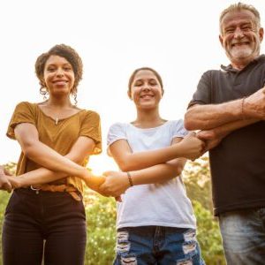 People holding hands